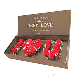 Hộp hoa tươi - I Love You (hộp nâu) 4322