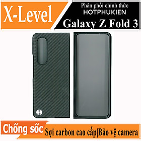 Ốp lưng chống sốc cho Samsung Galaxy Z Fold 3 hiệu X-Level Kevlar Folding Screen (chất liệu vân carbon cao cấp, trang bị khả năng chống va đập cực tốt) - hàng nhập khẩu