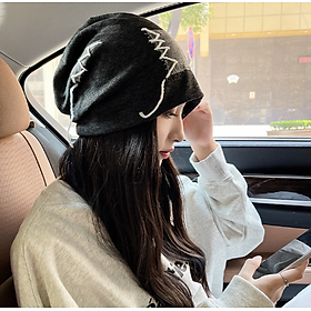 Mũ len trùm đầu phong cách Hàn, nón len nữ thời trang mới