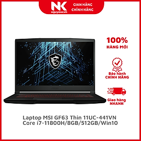 Mua Laptop MSI GF63 Thin 11UC-441VN i7-11800H/8GB/512GB/Win10 - Hàng Chính Hãng