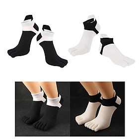 2 Pairs Soft Cotton Everyday Toe Socks No Show Sports Running Socks Casual
