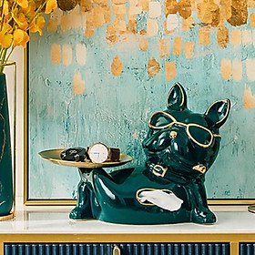 Kệ đựng phụ kiện kiêm hộp đựng giấy decor hình chó chất liệu sứ cao cấp | Chó Sứ Decor đựng phụ kiện - giấy rút Cao Cấp