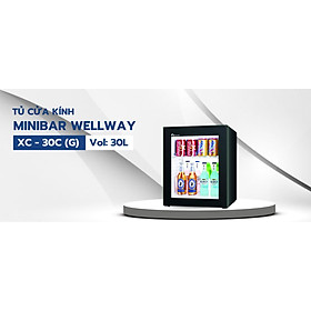 TỦ MINIBAR WELLWAY CỬA KÍNH, Hàng chính hãng, Model: XC30C(G)