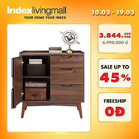 Mua Tủ ngăn kéo 3 tầng kết hợp 1 cánh mở KARLMAR chất liệu gỗ cao cấp màu nâu tự nhiên  thiết kế hiện đại | Index Living Mall - Phân phối độc quyền tại Việt Nam