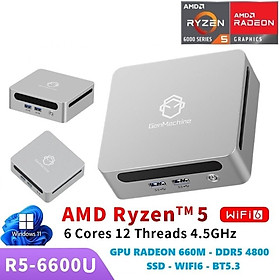 Máy Tính Mini Gaming GM6 Ryzen 5 6600H 4.5Ghz DDR5 6400 cấu hình mạnh , hỗ trợ xuất hình 4K60hz hàng nhập khẩu - 6600U Ram16 /SSD512
