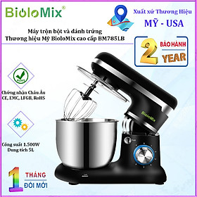 Máy trộn bột và đánh trứng BioloMix BM785LB dung tích 5 lít, công suất 1500W tích hợp 6 tốc độ đánh - Hàng Nhập Khẩu