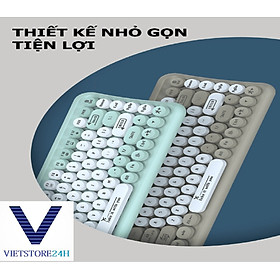 Bộ Bàn Phím Tròn Và Chuột Không Dây LANGTU LT700 dùng cho văn phòng VT (Màu Ngẫu Nhiên) - Hàng chính hãng