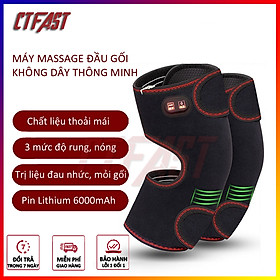Máy massage đầu gối không dây thông minh CTFAST: Công nghệ mát xa rung kết hợp nhiệt hồng ngoại, hỗ trợ điều trị đau khớp gối, pin sạc 6000mAh, chất liệu dễ dàng vệ sinh