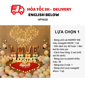 Bộ Bóng Trang Trí Tiệc Cầu Hôn Màu Pastel Marry Me - Decorative Proposal Balloon Combo, Pastel Color HPNI09