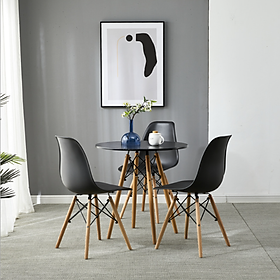 Mua Bàn Ăn Tròn Đường kính 60cm Mặt gỗ MDF cao cấp  - Bàn Ăn Chân Gỗ Đan Giằng sắt Chắc Chắn Bền Đẹp BGN062 Giao màu ngẫu nhiên