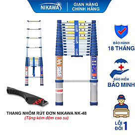 Thang Nhôm Rút Đơn Nikawa NK-48 - 14 Bậc - Màu Xanh