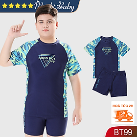 Đồ bơi big size cho bé trai béo mập, có size đại đến 80kg, thiết kế riêng phù hợp các bé mũm mĩm, chất thun bơi lạnh đẹp co giãn tốt, thoải mái dễ chịu | BT99