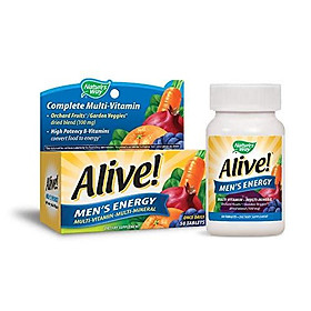 Nature's Way Alive! Men's Energy Multivitamin Tablets, Fruit and Veggie Blend, 50 Tablets
