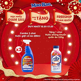 Combo 03 Chai Nước Giặt Cổ Áo Mao Bao 600ml
