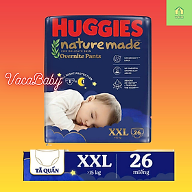 Tã bỉm QUẦN Huggies Nature Made Overnite (ban đêm) cho bé đủ size M58/ L44/ XL38/ XXL26 miếng