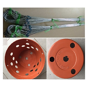 50 CHẬU GIẢ ĐẤT TRỒNG LAN FI 23 + 50 MÓC KẼM 70CM
