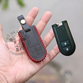 Bao da dành cho chìa khoá Toyota Rush, Wigo smartkey handmade da thật 005