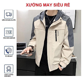 Áo dù 2 lớp phối túi siêu chất cực chất-A1088 - Đen phối Kem