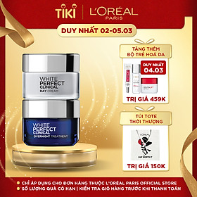 Bộ Kem Dưỡng Da Ngày Và Đêm L'Oreal Paris White Perfect Clinical 50ml