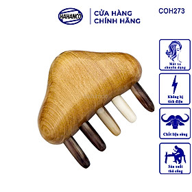 Lược Gỗ Thơm Răng Sừng Hình Đám Mây HAHANCO Mát Xa Kinh Tuyến Tuần Hoàn Máu - COH273