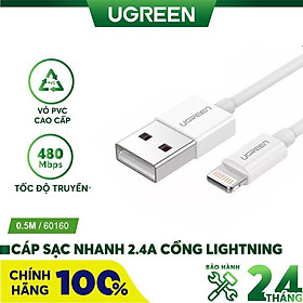 Mua Cáp sạc Light/ning MFI UGREEN US155 US199 US291 cho iPhone / iPad / iPod dòng 2.4A dài 1m 2m - Hàng chính hãng