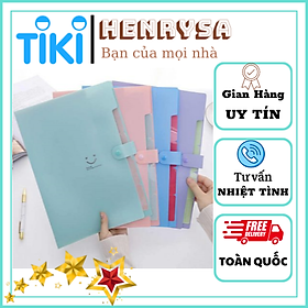 Hình ảnh Túi đựng giấy A4/Bìa đựng hồ sơ/Tập đựng tài liệu hình mặt cười 32.5x14cm (giao màu ngẫu nhiên) - HENRYSA