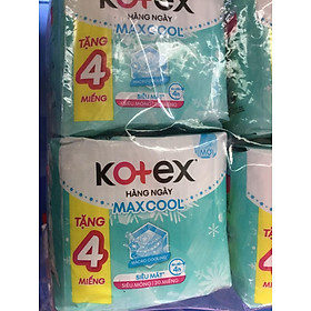 (Mẫu Mới) Tặng thêm 4 miếng- Combo 8 Gói Băng Vệ Sinh Kotex Hàng Ngày Cool siêu mỏng (Hàng Ngày MaxCool)- Mỗi Gói 20 Miếng- Date luôn mới