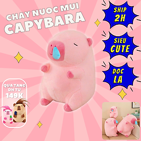 Thú nhồi bông capybara hồng chảy nước mũi đáng yêu - Size từ 35cm đến 45cm - Móc khoá gấu bông Capybara