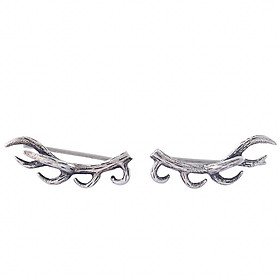 925 Sterling Silver Tree Branch Climber Crawler Cuff Earrings For Women
