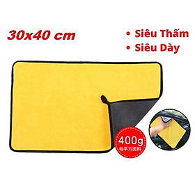 Khăn Lau Xe 2 Lớp Microfiber Siêu Thấm Siêu Mịn 30x60cm