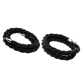 Hình ảnh 3&2m Twisted Barrier Rope Queue Twisted Black for Posts Stands Exhibition