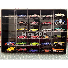 Kệ mica để xe mô hình 1:64 - Kệ mica nhiều ô trưng bày xe mô hình