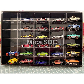 Mua Kệ để xe mô hình 1:64 - Kệ mica nhiều ô trưng bày xe mô hình
