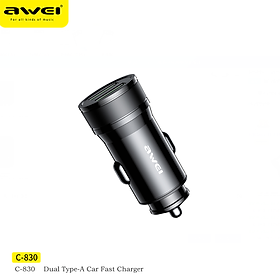 Bộ Sạc Xe Hơi Awei C-830 DC5V 2.4A USB 2 Cổng Sạc Nhanh Đèn LED Sạc USB Điện Thoại Mini
