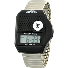 TimeChant Atomic Talking Watch - Five Senses Top Button LCD Atomic Talking Watch (1095)