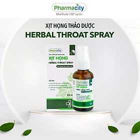 Xịt họng thảo dược Herbal Throat Spray hỗ trợ giảm ho, đau rát họng (25ml)