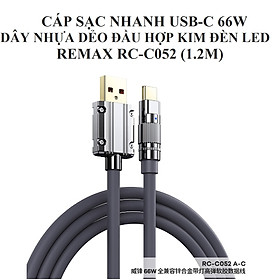 Cáp sạc nhanh 66W USB-C Remax Wefon Series Zinc-alloy elastic RC C052 A-C 1.2m _ hàng chính hãng