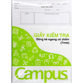 Combo 5 tập Giấy kiểm tra Campus (dòng kẻ ngang có chấm) 7mm