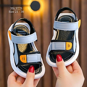 Hình ảnh Dép quai hậu sandal bé trai quai ngang nhựa dẻo cao cấp êm nhẹ chống trơn trượt cho trẻ em 1, 2, 3, 4, 5 tuổi đi học, chạy bộ, đi biển mùa hè nhiều màu đỏ xanh ghi có quai dán tiện dụng phong cách Hàn Quốc NHÍM SHOP ST76