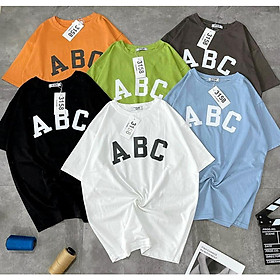 Áo thun cotton 3158 chữ ABC nhiều màu dáng rộng tay lỡ