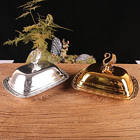 2Pcs European Style Butter Dish Box Storage Keeper Lith Lid for Kitchen
