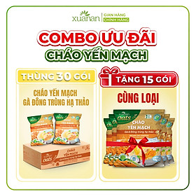 Thùng 30 Gói Cháo Yến Mạch Thịt Gà & Đông Trùng Hạ Thảo Gói 40G (Tặng Kèm 15 Gói)