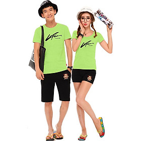 Bộ Áo Thun Đôi Nam Nữ LaFace Màu Xanh Chuối