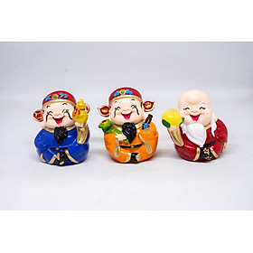Mua Bộ tượng Phúc Lộc Thọ trang trí ô tô bằng đá cao 7 cm