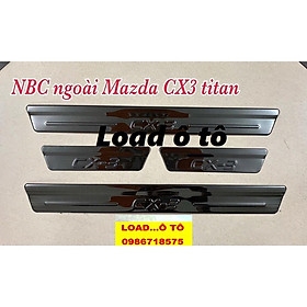 Ốp Bậc Cửa, Nẹp Bước Chân Xe Mazda CX3 2022 Mẫu Titan Cao Cấp