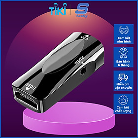 Hình ảnh Đầu Chuyển Đổi Tín Hiệu HDMI To VGA SeaSy, Hỗ Trợ Cổng Audio 3.5mm, Độ Phân Giải 1920 x 1080 P, Dễ Dàng Sử Dụng, Tương Thích Với Windows/Mac OS, Dùng cho Máy tính / Laptop / Máy Chiếu / Tivi / PS - Hàng Chính Hãng