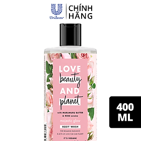 Sữa Tắm Love Beauty & Planet Majestic Glow Làm Sáng Da Dưỡng Ẩm Từ Thiên Nhiên 100% Tinh Dầu Hoa Hồng Bulgaria 400ML