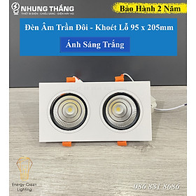 Đèn Âm Trần Đôi - Công Suất 7W x 2 - Khoét Lỗ 95 x 205mm - Ánh Sáng