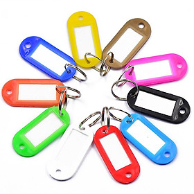 Pack of 10 Mixed Color Key ID Tag with Label Window and Key Ring Split Rings