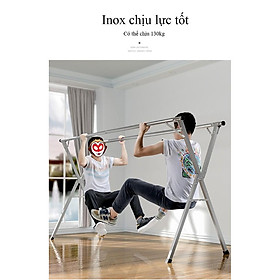 Mua Giá phơi quần áo inox kiểu gập  Phơi chăn co giản đến 2 mét - Home and Garden